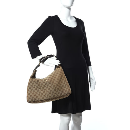 Gucci Monogram Medium Horsebit Chain Hobo Dark Brown 2 of 10