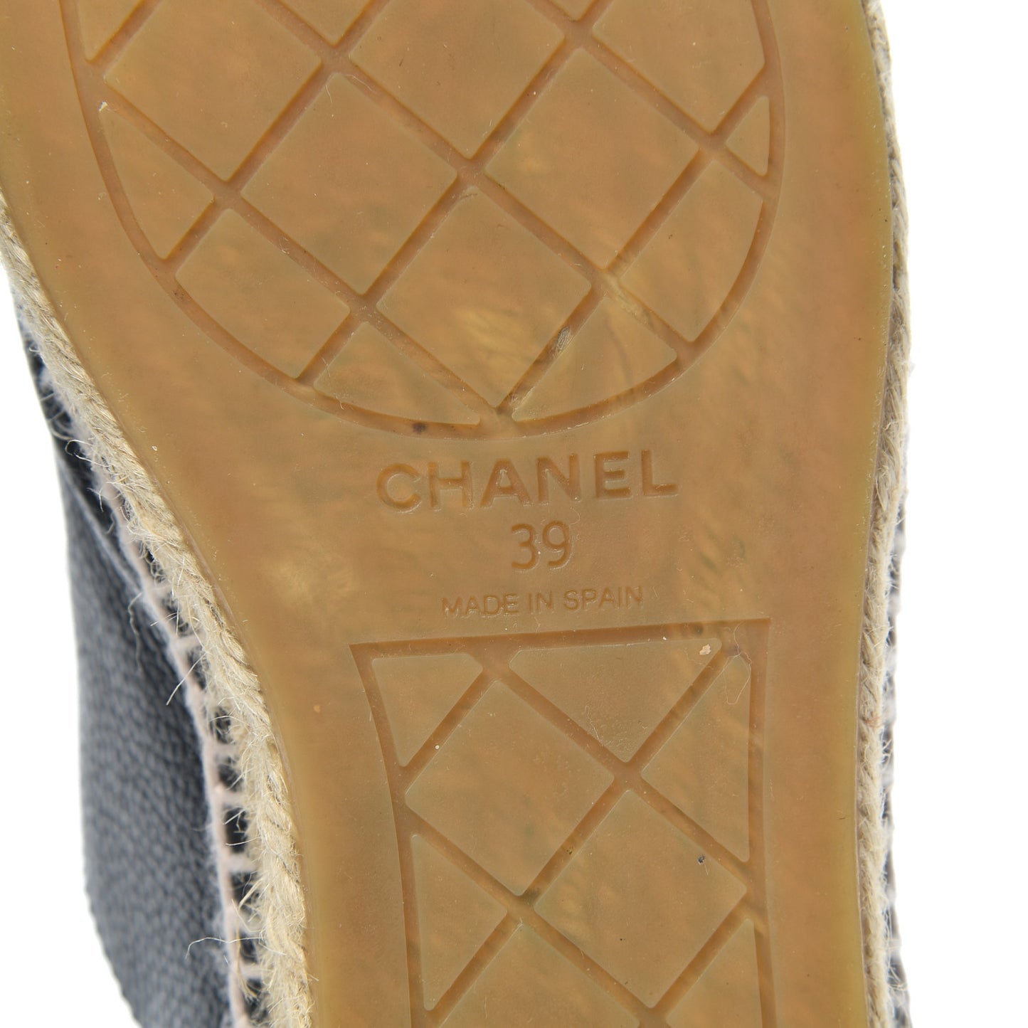 Grained Calfskin CC Espadrilles 39 Black