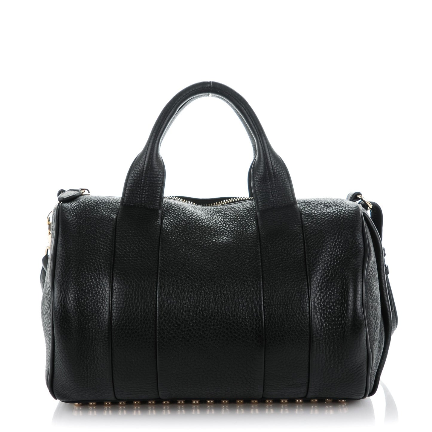 Pebbled Lambskin Rocco Black Pale Gold Hardware