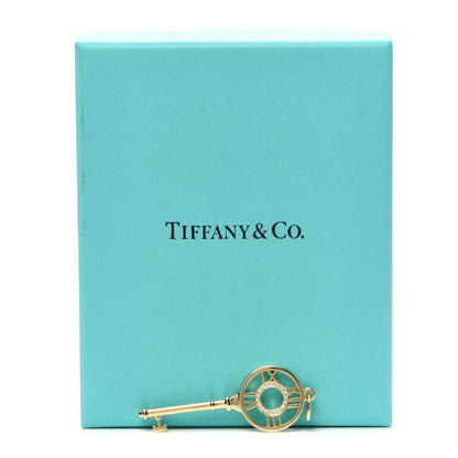 Tiffany 18K Yellow Gold Diamond Atlas Key Pendant 4 of 4
