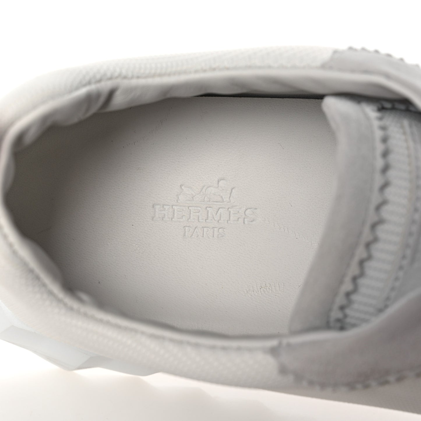 Technical Canvas Suede Goatskin Bouncing Sneakers 40 White Orange