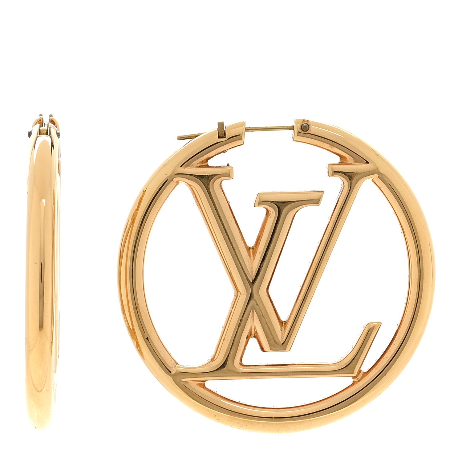 Louis Vuitton Metal Louise Hoop Earrings Gold 1 of 4