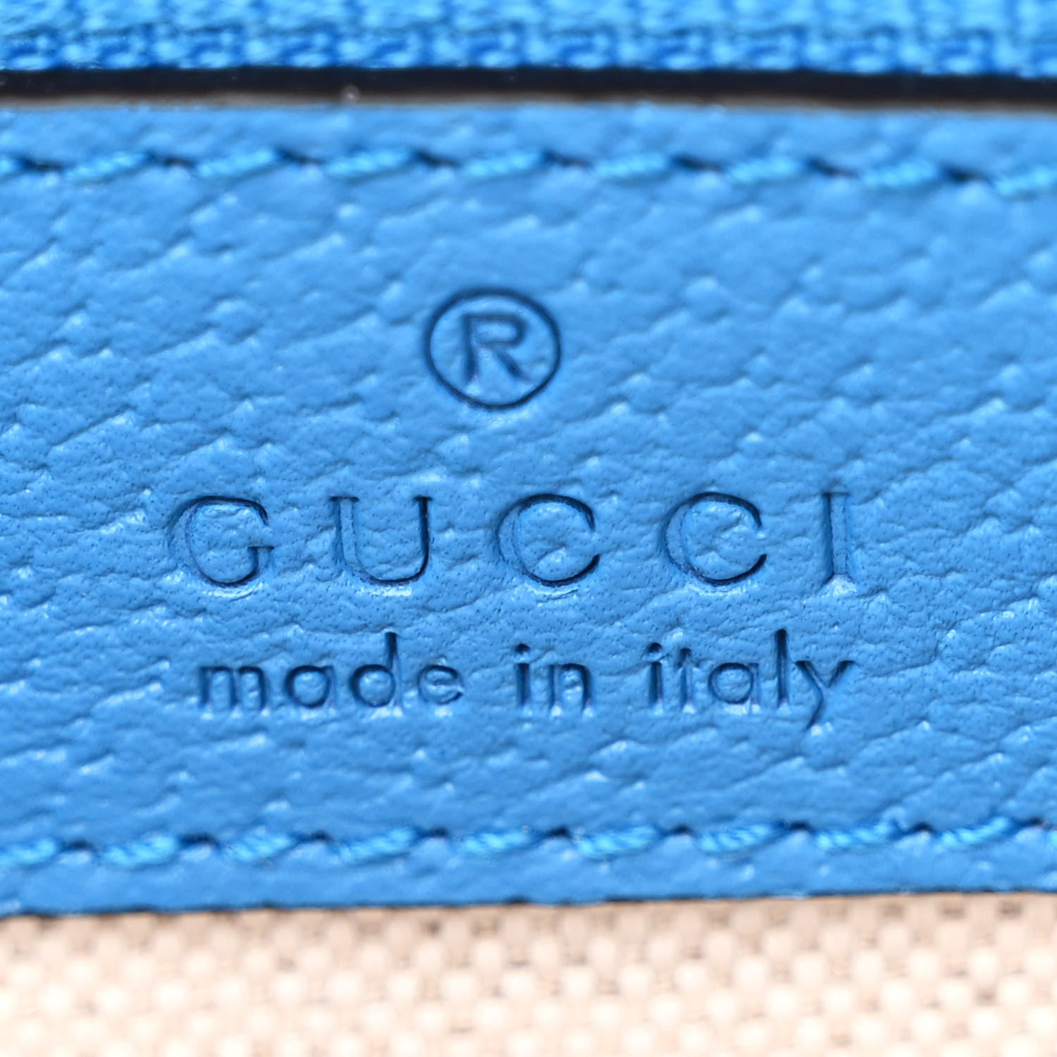 Gucci Monogram Jumbo GG Textured Dollar Calfskin Web I Feel Gucci Belt Bag Camel Ebony Blue 6 of 11