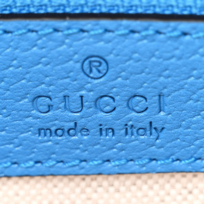 Gucci Monogram Jumbo GG Textured Dollar Calfskin Web I Feel Gucci Belt Bag Camel Ebony Blue 6 of 11