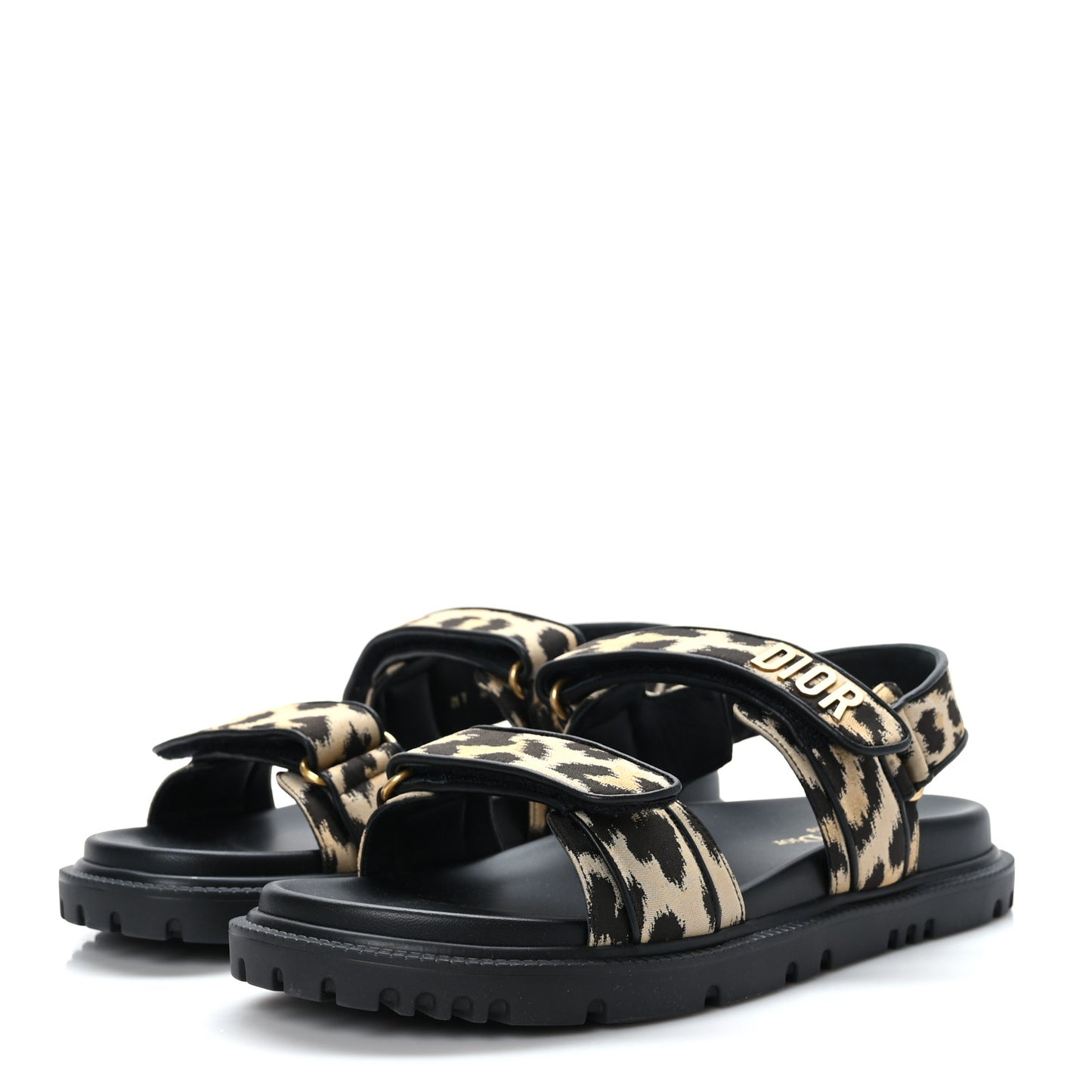 Technical Fabric Mizza Print Dioract Sandals 40 Beige Multicolor
