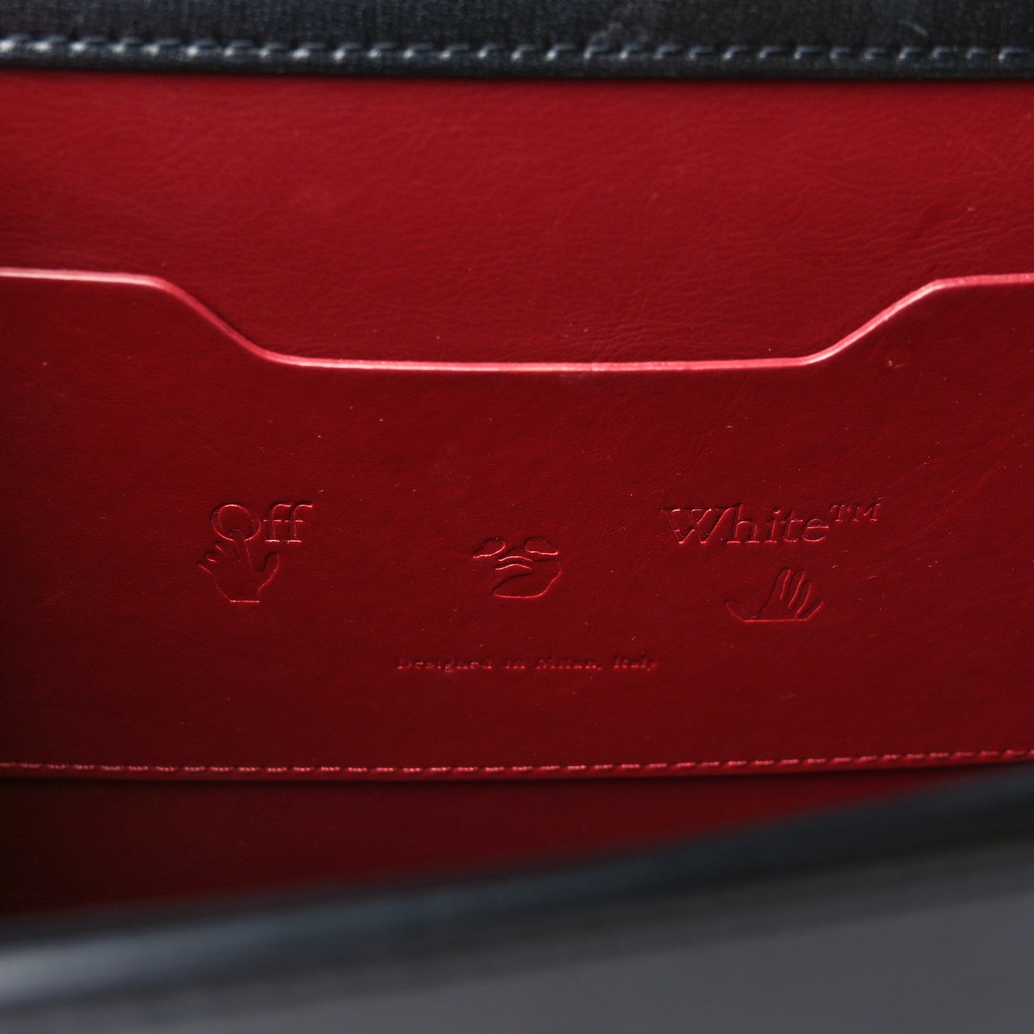 Off-White Calfskin Jitney 2.8 Cut Here Shoulder Bag Black 5 of 7