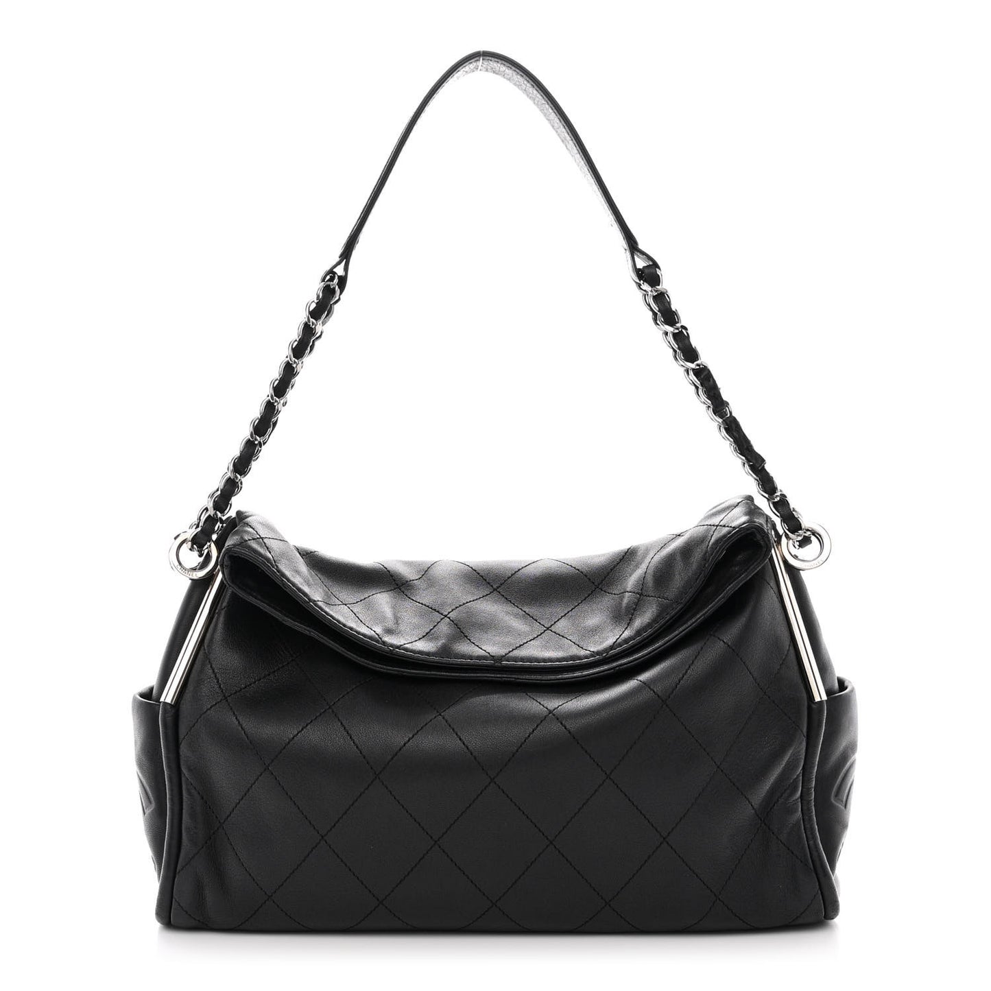 Lambskin Stitched Medium Ultimate Soft Tote Black
