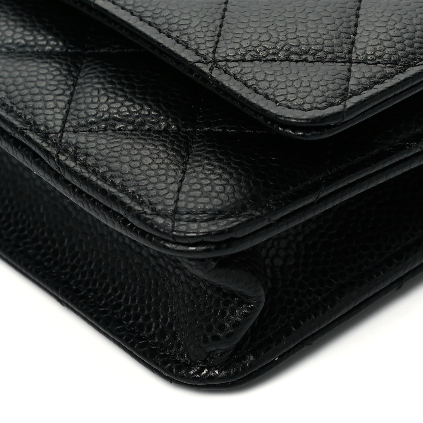 Caviar Quilted Wallet On Chain WOC Black