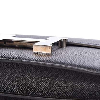 Hermes Epsom Enamel Constance 24 Black Bleu Saint Cyr 15 of 27