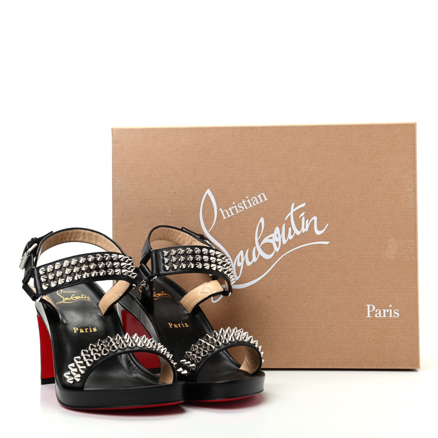 Christian Louboutin Nappa Spike Bikool 85 Sandals 36.5 Black 10 of 10