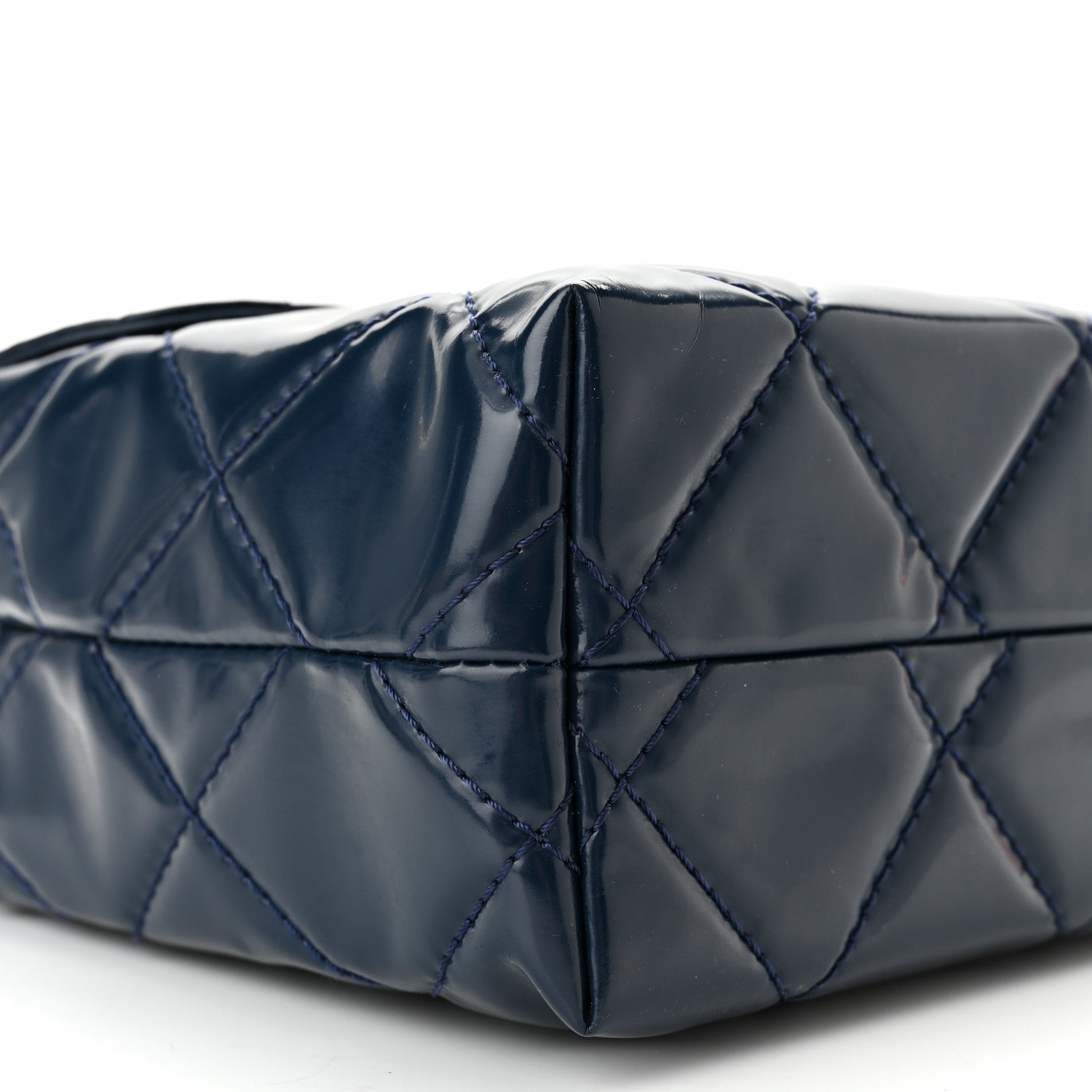 Chanel Vinyl Quilted In the Business Flap Bag Navy Blue 9 of 10