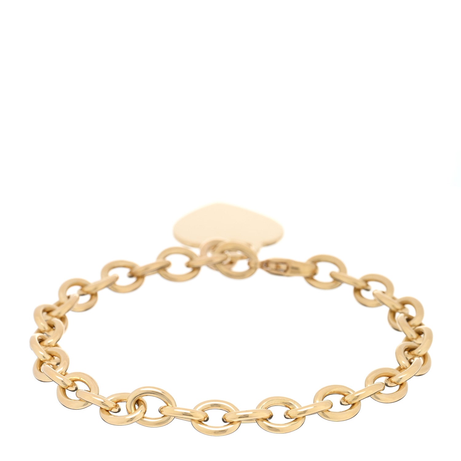 Tiffany 18K Yellow Gold Heart Tag Charm Bracelet 2 of 3