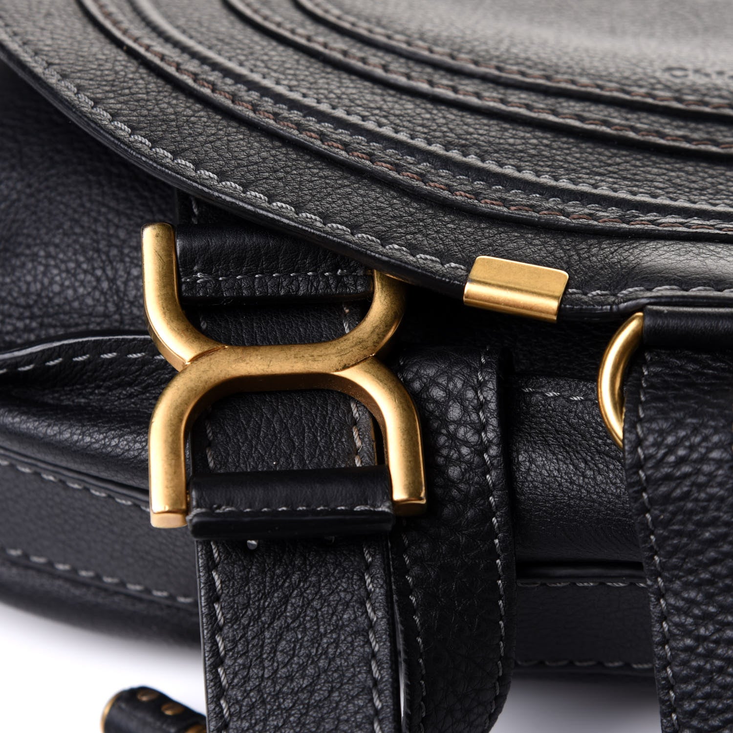 Chloe Calfskin Medium Marcie Round Crossbody Bag Black 8 of 9