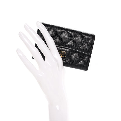 Chanel Caviar Quilted Flap Card Holder Black 2 of 9