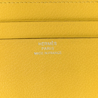 Hermes Evercolor Citizen Twill Card Case Jaune De Naples 6 of 7