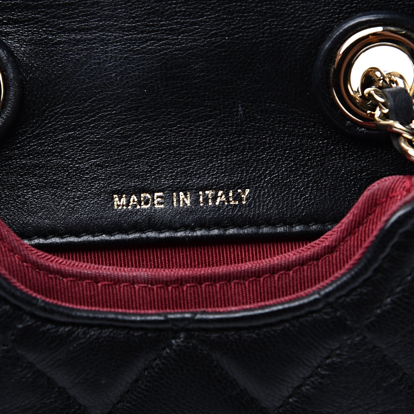Lambskin Quilted Chain Around Flap Crossbody Black
