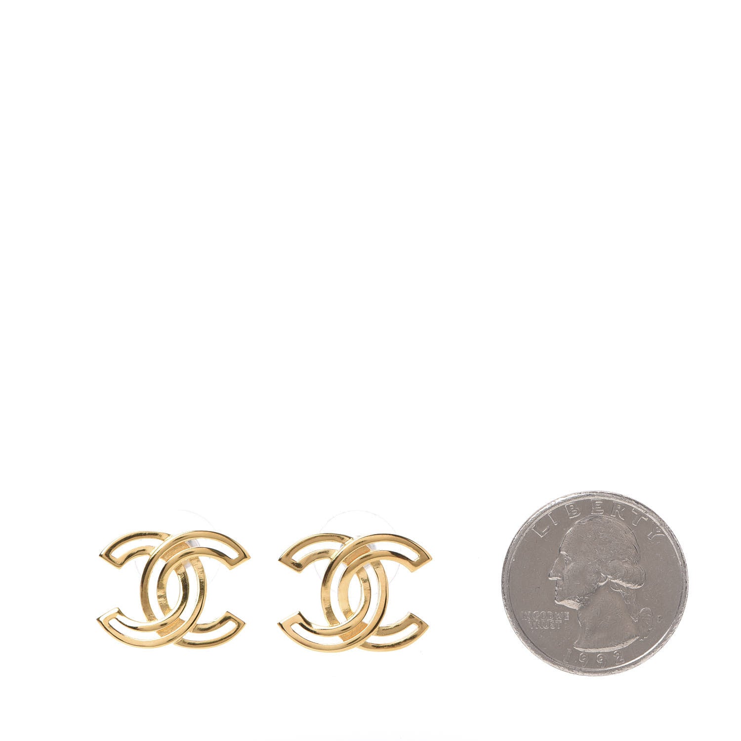 Chanel Metal Obazine CC Earrings Gold 2 of 5