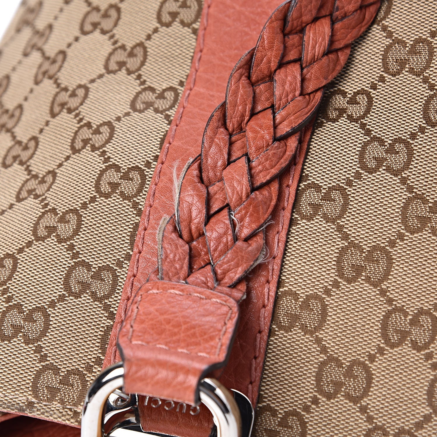 Gucci Monogram Medium Bamboo Bar Tote Coral 8 of 12