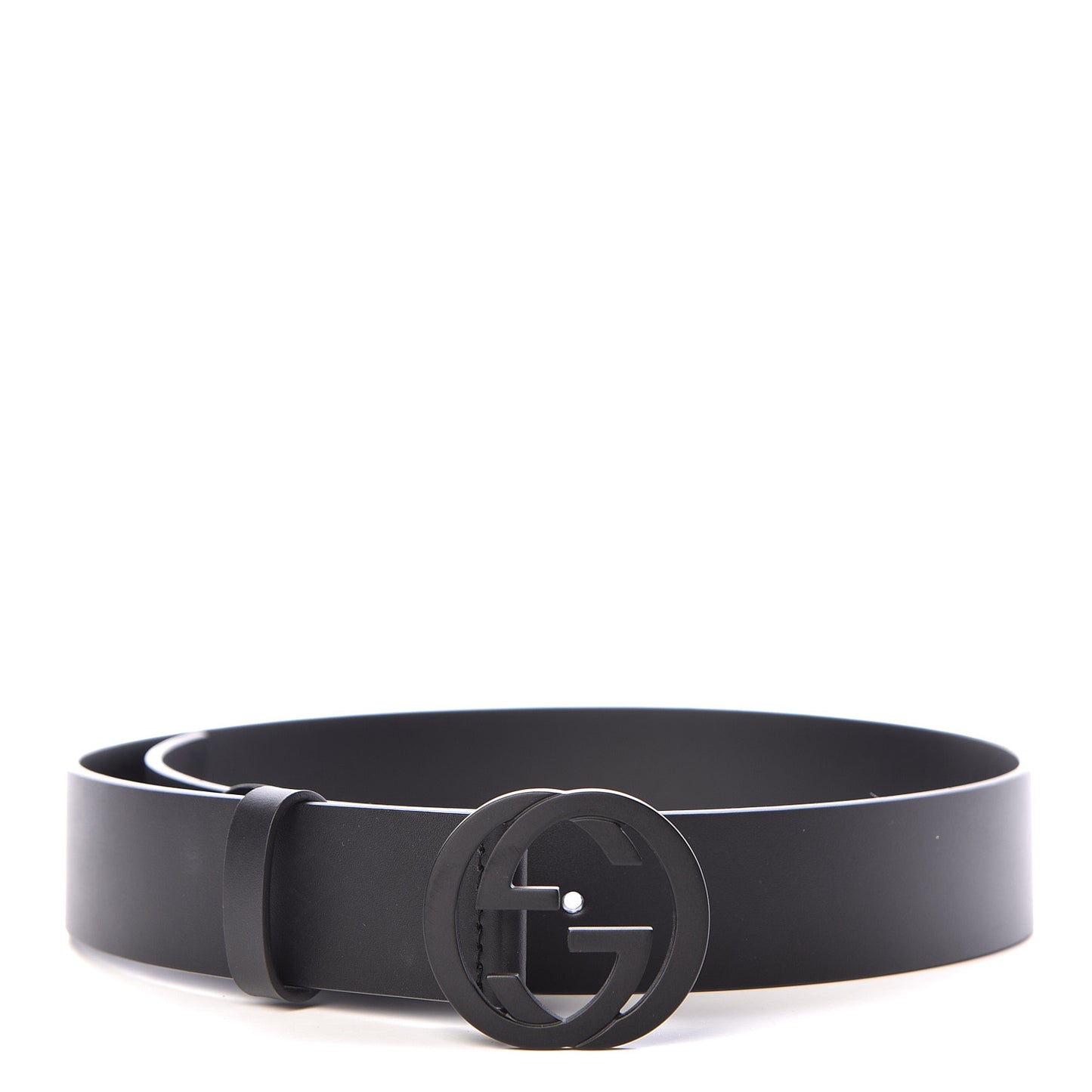 Selleria Calfskin Monochrome Interlocking G 37mm Belt 75 30 Black