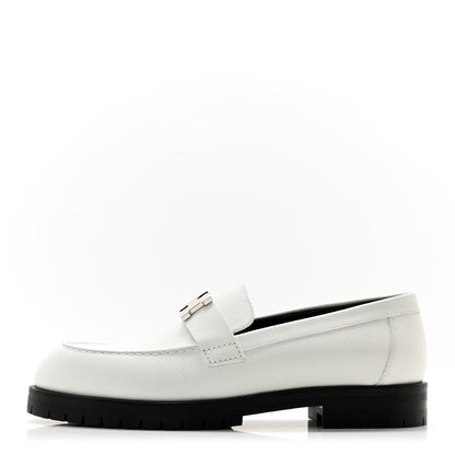 Hermes Epsom Womens Faubourg Loafers 37 White 1 of 10