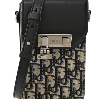 Christian Dior Oblique Calfskin Vertical Pouch Black 7 of 9