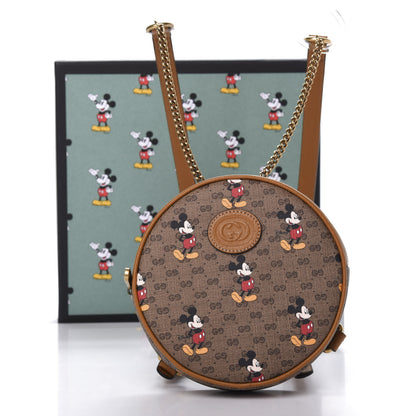 Gucci X DISNEY Mini Vintage GG Supreme Monogram Mickey Mouse Round Backpack Beige Vintage Sun Oil 10 of 10