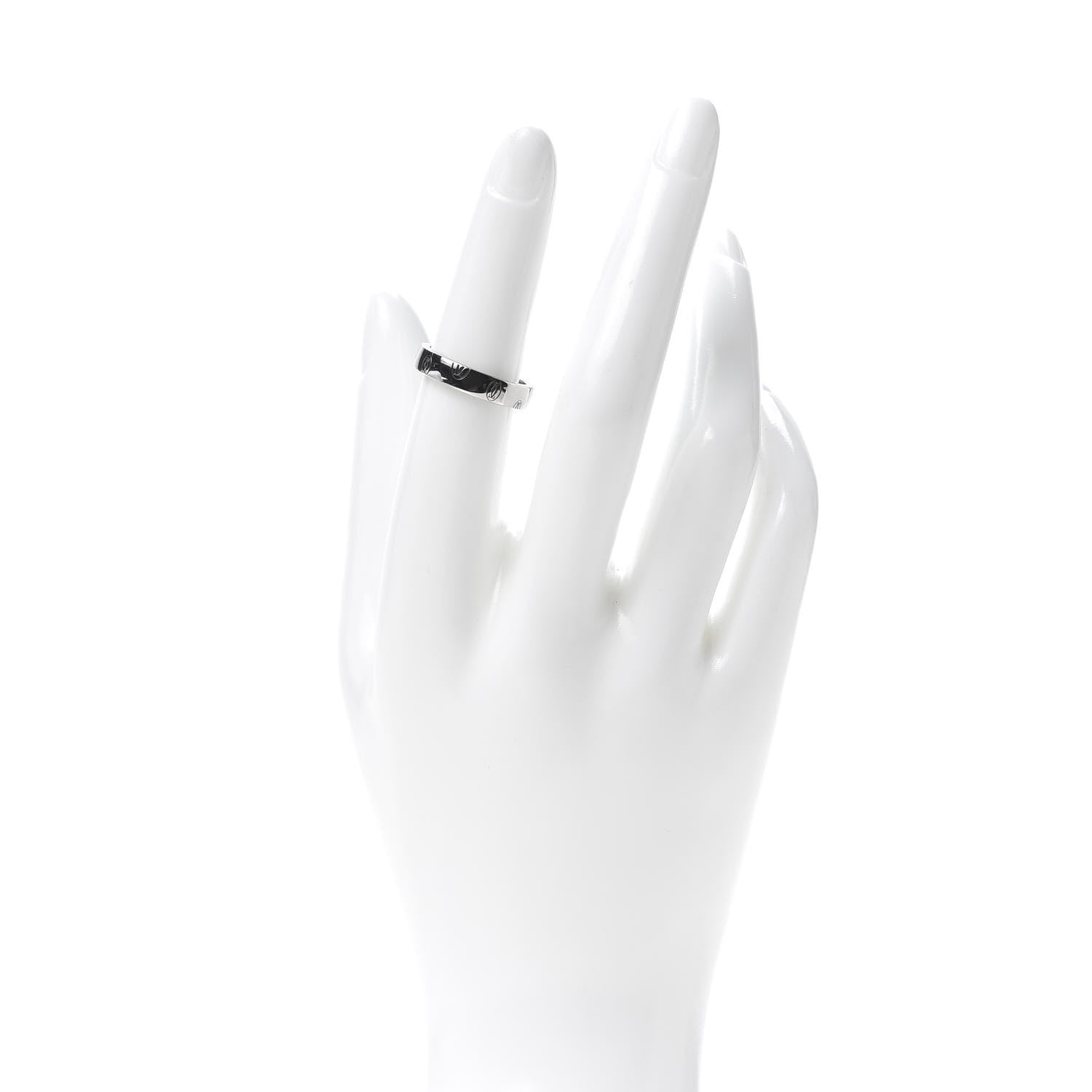 Cartier 18K White Gold 4mm Happy Birthday Band Ring 52 6 2 of 5