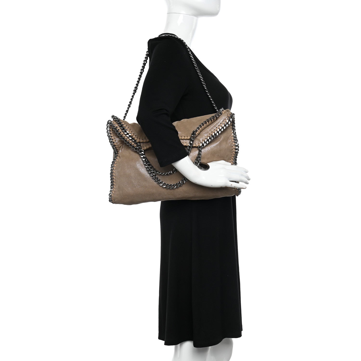 Stella McCartney Shaggy Deer Falabella Fold Over Tote Taupe 2 of 10