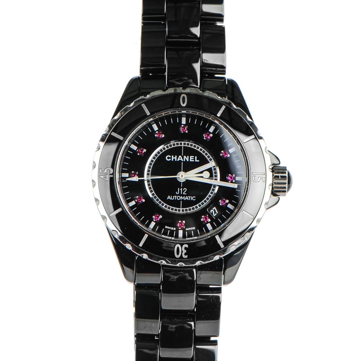 Chanel Stainless Steel Ceramic Ruby 38mm J12 Automatic Watch Black 1 of 7