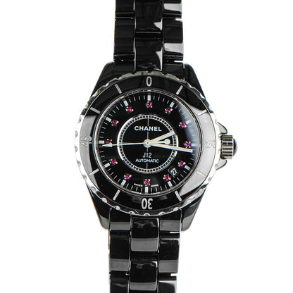 Chanel Stainless Steel Ceramic Ruby 38mm J12 Automatic Watch Black 1 of 7