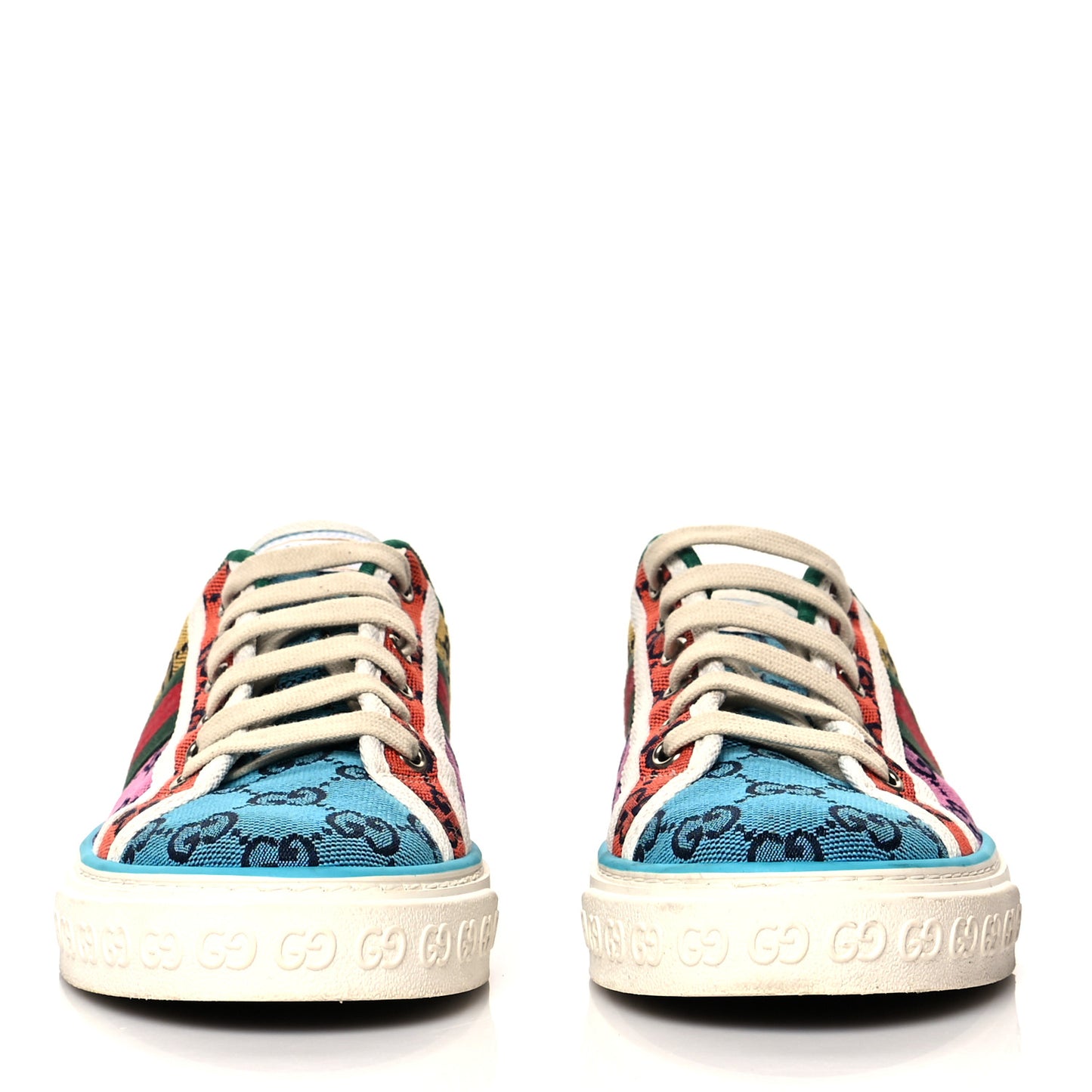 Monogram Multicolor Web Womens 1977 Tennis Sneakers 40 Light Blue Mystic White Tangerine Pink Yellow Green Red