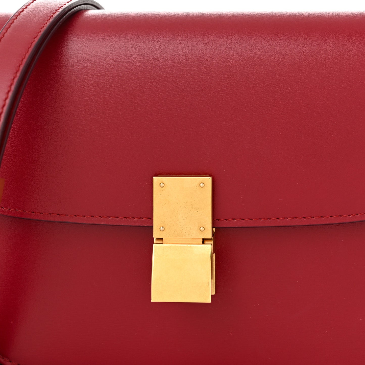 Box Calfskin Teen Classic Box Flap Bag Red