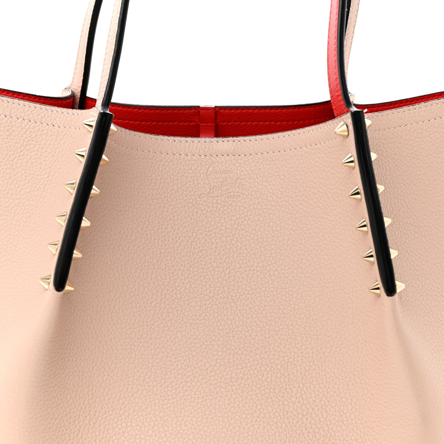 Christian Louboutin Calfskin Spiked Small Cabarock Shopper Tote Rose De Chine 7 of 13