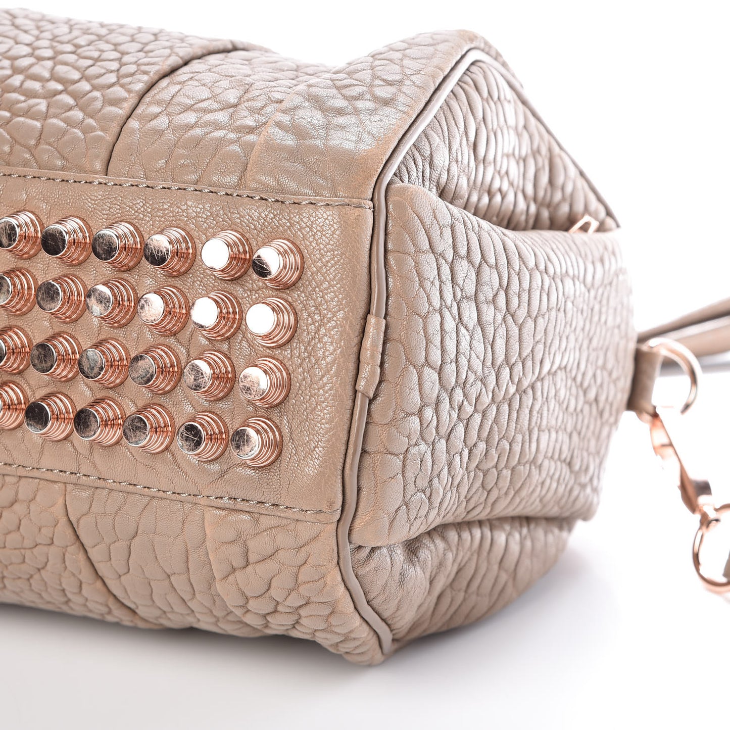 Pebbled Lambskin Rockie Latte Rose Gold Hardware