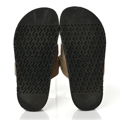 Hermes Suede Goatskin Chaine d'Ancre Womens Chypre Sandals 36 Beige Sable 5 of 10