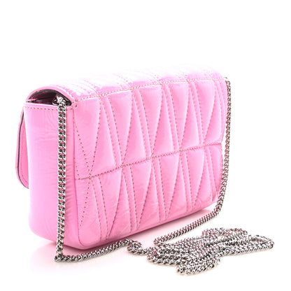 Versace Patent Quilted Virtus Tonal Evening Bag Pink 3 of 10
