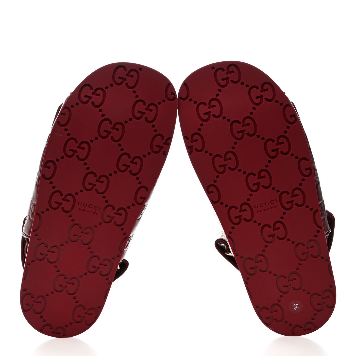 Guccissima GG Embossed Womens Sandals 36 Rosso Ancora