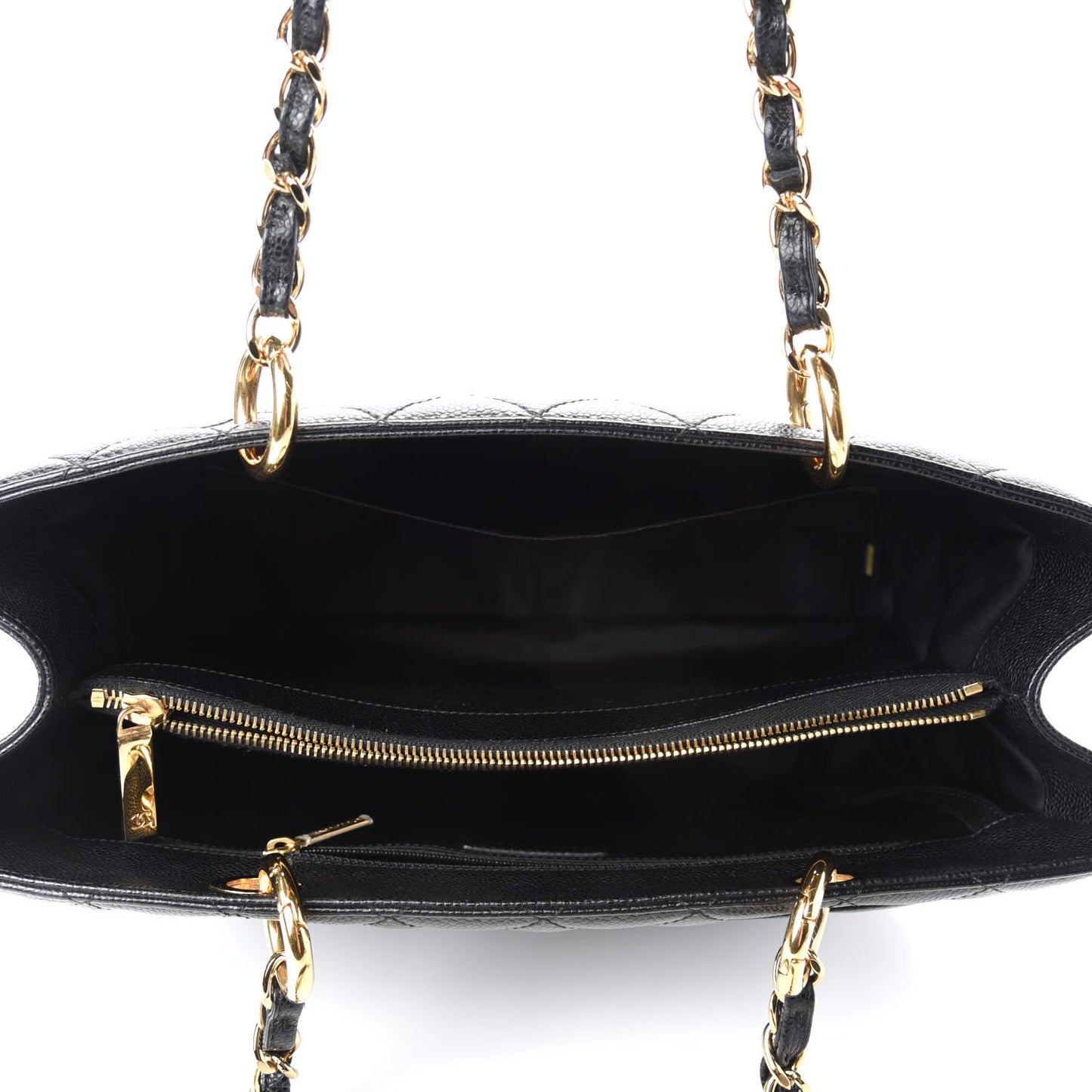 Caviar Quilted Grand Shopping Tote GST Black