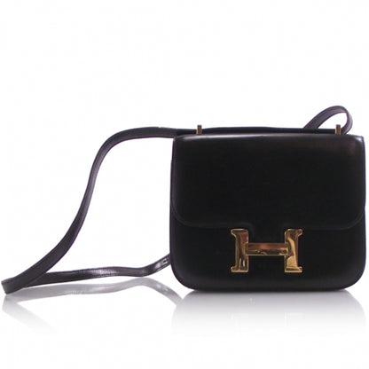 Hermes Box Leather Mini Constance 19 Black 1 of 9