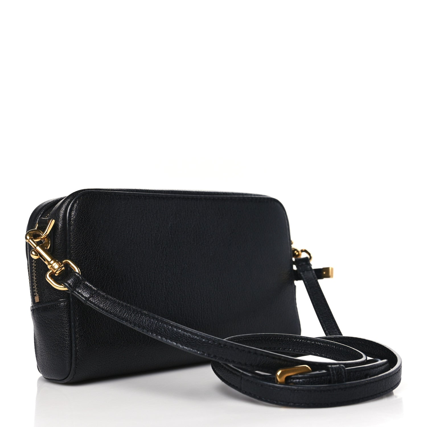 Christian Dior Goatskin Double Saddle Pouch Black 3 of 9