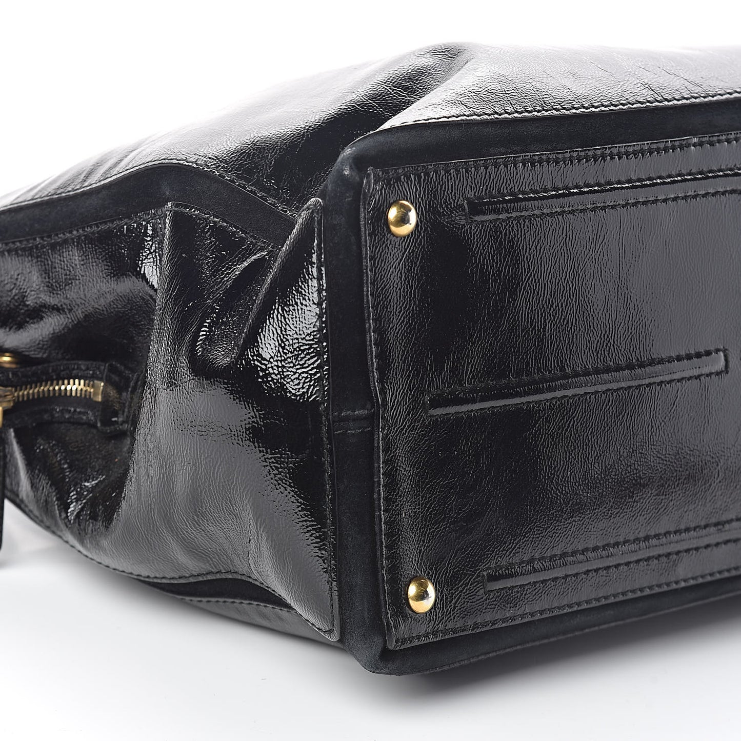 Textured Patent Muse Two Cabas Black