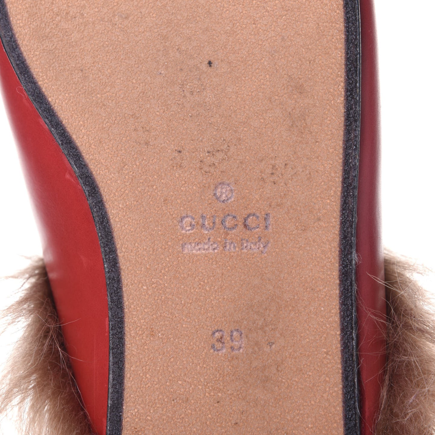 Betis Glamour Calfskin Fur Womens Princetown Slippers 39 Hibiscus Red Naturale