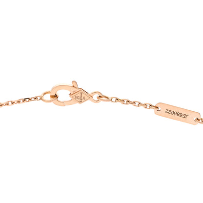 Van Cleef & Arpels 18K Rose Gold Diamond Black Onyx Vintage Alhambra Pendant Necklace 6 of 7
