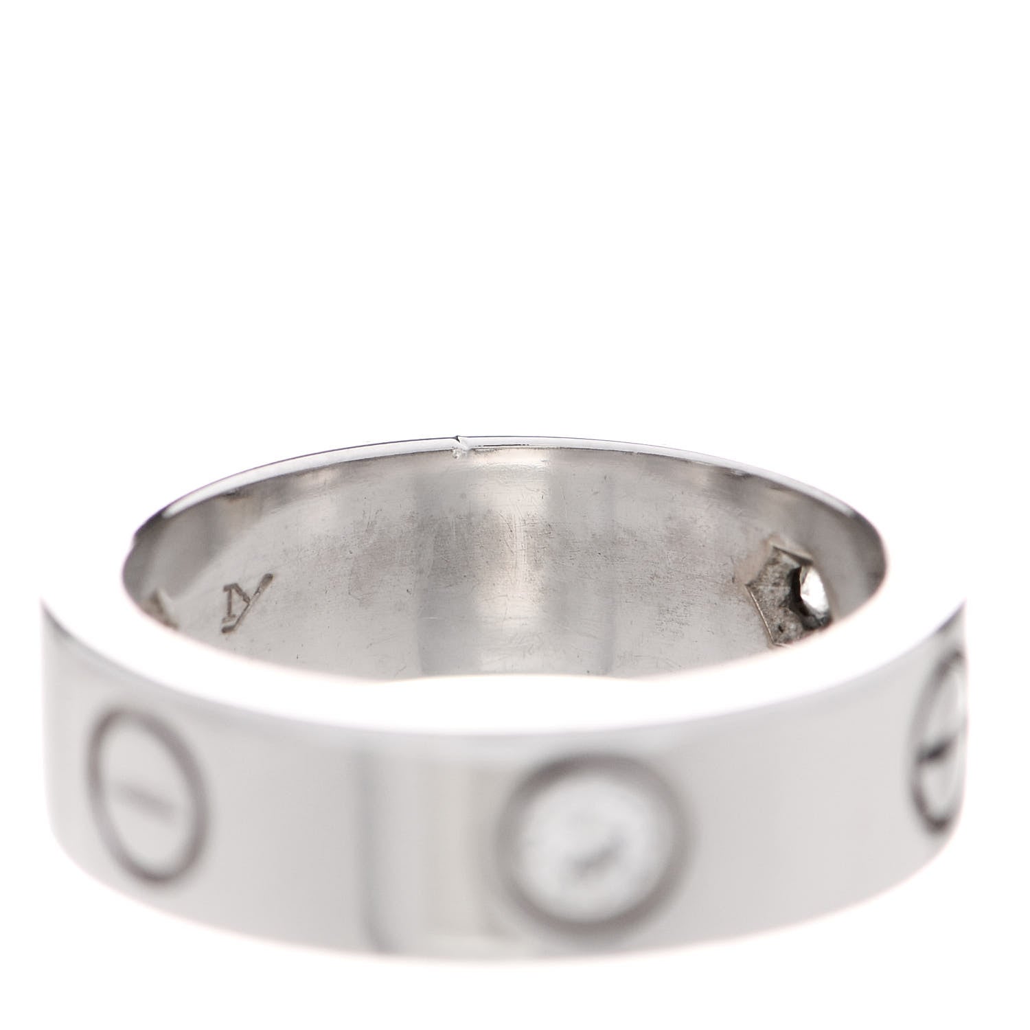 Cartier 18K White Gold 3 Diamond 5.5mm LOVE Ring 50 5.25 7 of 7