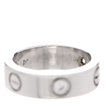 Cartier 18K White Gold 3 Diamond 5.5mm LOVE Ring 50 5.25 7 of 7