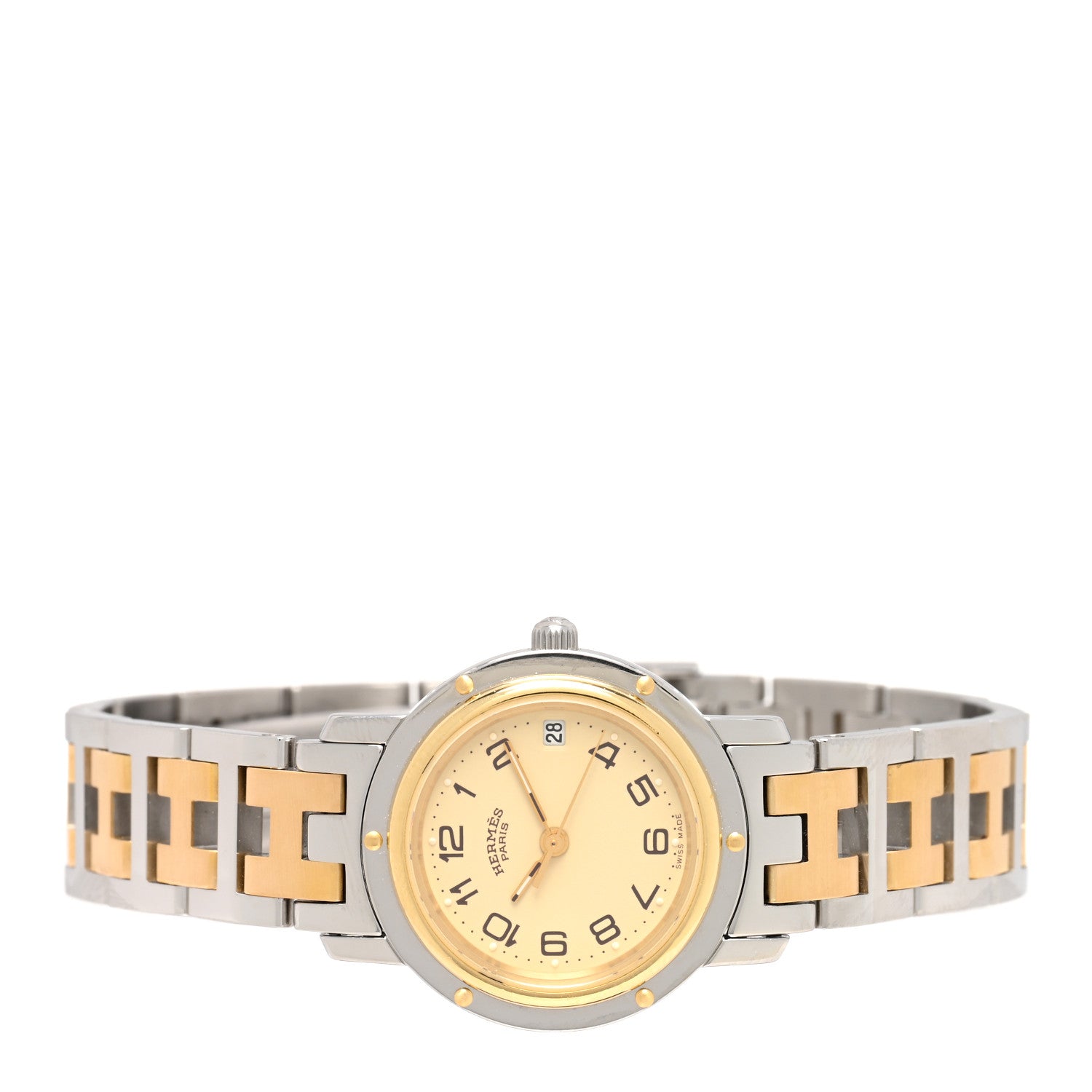 Hermes Stainless Steel 24mm Clipper Quartz Watch Gold 2 of 4