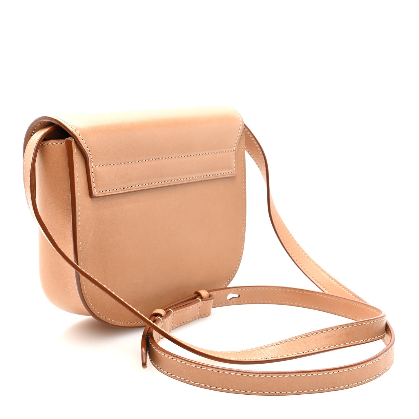 Smooth Vintage Calfskin Small Kaia Satchel Brown Gold