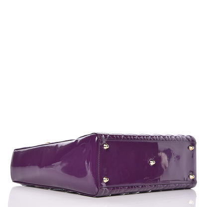 Christian Dior Patent Cannage Large Lady Dior Violet Purple 4 of 19