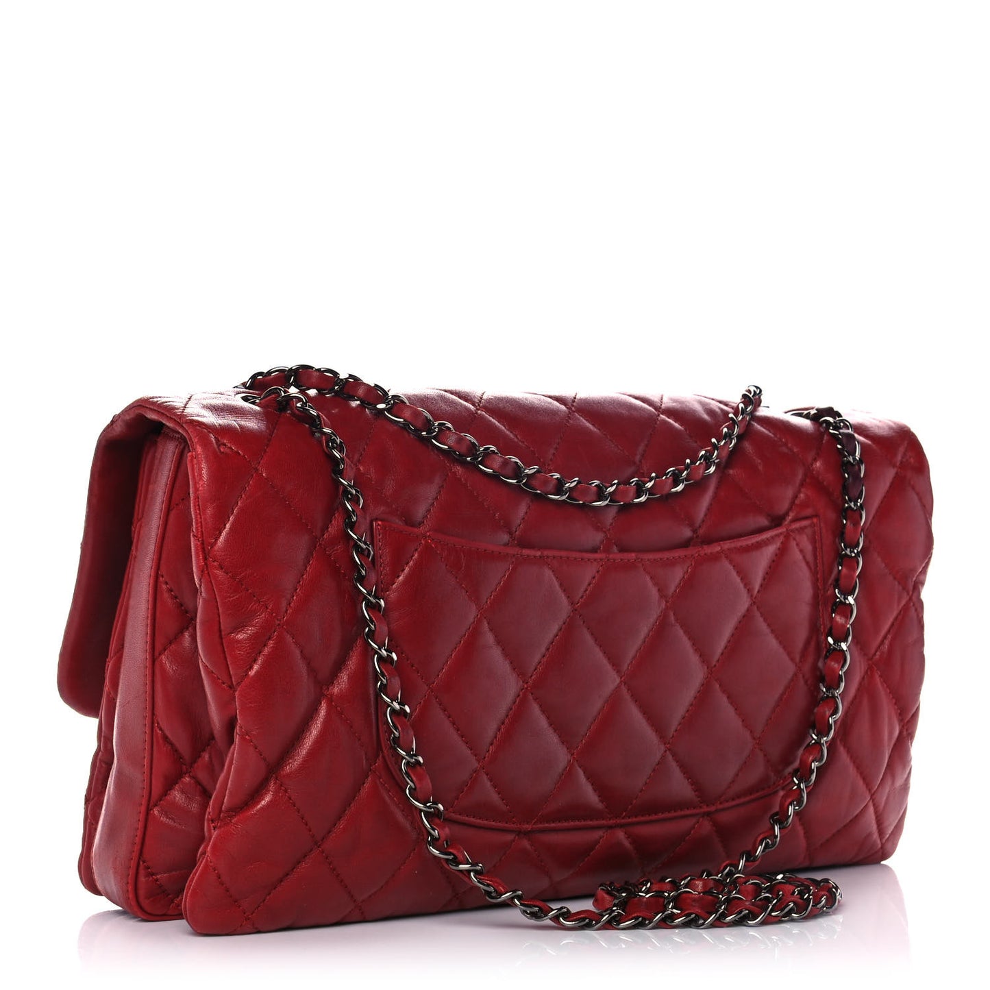 Lambskin Quilted Chanel 3 Maxi Flap Bag Red