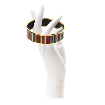 Hermes Enamel Printed Stripes Wide Bracelet 62 2 of 4